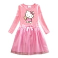 thumbnail image 4 of Ropa para niños de Hello Kitty, nuevo vestido de algodón de dibujos animados, falda de hilo de red con lazo a la moda de otoño para niñas, Falda plisada dulce para bebé, 4 of 5