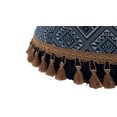 thumbnail image 5 of jennifer taylor home leona collection traditional trim tassel round living room vanity stool, midnight blue, 5 of 7