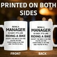 thumbnail image 3 of Funny Manager Mug - Manager Riding A Bike On Fire - Sarcastic Manager Saying - Boss Appreciation Gift - Unique Manager Coffee Cup - 11 Ounce Novelty Coffee Cup - WMUG0128, 3 of 5