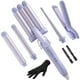 thumbnail image 1 of Rizador de pelo 5 en 1 con varita, plancha de pelo de 3 cilindros, 3 rizadores de cerámica (de 0,89 a 3,17 cm), 2 temperaturas de calentamiento rápido, guante y pinza (morado), 1 of 5