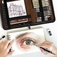 thumbnail image 6 of Nicpro 58 PCS Art Drawing Supplies Kit in Leather Case, Art Mechanical Pencil Set with 6 Metal Drafting Pencil 0.5 & 0.7 & 0.9 & 2mm, 12 Micron Pen, Sketch Book, 30 Tube Lead Refills for Sketching, 6 of 9
