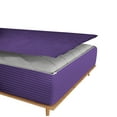 thumbnail image 3 of Zipper Fitted Sheet, (King Size 76x80) 15 Inch Deep Pocket, 100% Egyptian Cotton, 800 TC, Stripe Purple Color., 3 of 7
