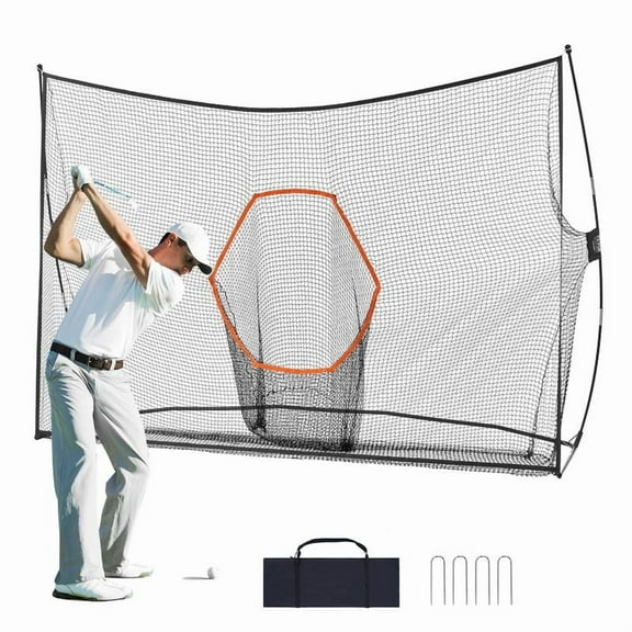 VEVOR Golf Practice Hitting Net, Huge 10.8x7ft Golf Net, Personal Driving Range for Indoor Outdoor Use, Portable Home Golf Aid Net with Target/Fiberglass Frame/Carry Bag, Gift for Men, Golf Lovers