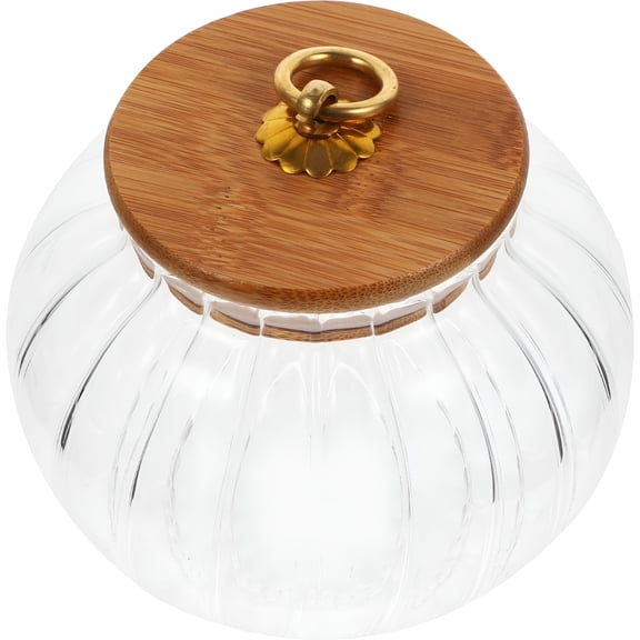 RAIRSKY Glass Pumpkin Lidded Canister Storage Jar Airtight Air Tight Glass Storage Jars 1Pcs