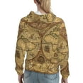 thumbnail image 7 of Sikiie World Map1 Women's Casual Hoodies Long Sleeve Lightweight Pullover Tops Loose Sweatshirt-Large, 7 of 7