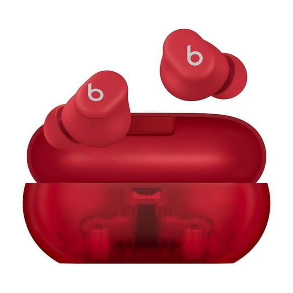 Beats Solo Buds - Wireless Bluetooth Earbuds | 18 Hours of Battery Life | Apple & Android Compatibility | Built-in Microphone - Transparent Red