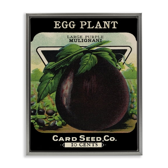 Stupell Industries Cottage Vintage Garden Eggplant Gray Floating Frame Canvas Art, 17 x 21, by Lil' Rue