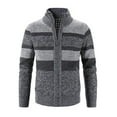 thumbnail image 2 of Wancir Men's Cardigan Sweaters Full Zip Sweaters Stand Collar Casual Knitted Cardigan with Pockets, 2 of 8