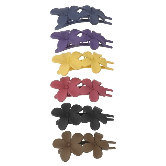 HEANUJJ 6Pcs Decorative Hair Barrettes in Assorted Colors Perfect for Hair Salon and Party Use