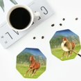 thumbnail image 5 of Gaeub horse running freely Print 6 Pcs Leather Coasters for Drinks ,Drink Coasters Sets,Drink Table Cup Coasters for Living Room Kitchen Coffee Decor,Octagon, 5 of 7