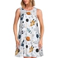 thumbnail image 1 of Fotbe Cartoon Planets Vestido de Verano sin Mangas para Mujer – Vestido Midi Línea A, Estilo Camiseta Floral, Vestido Playero Casual y Fluido, 1 of 7