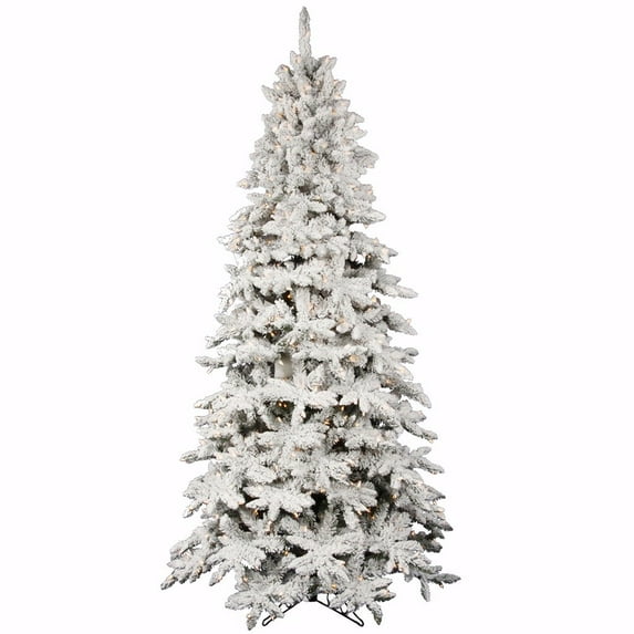 Vickerman 18001 - 8.5' x 52" Flocked Olympia Fir 900 Clear Lights Christmas Tree (A100581)
