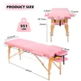 thumbnail image 3 of TrumanPick Massage Table Portable Esthetician Bed Adjustable Lash Bed 2 Fold with Non-Woven Bag 24 inch, Pink, 3 of 7