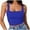 Blue, variant on MIASHUI Women's Square Neck Double Layer Sleeveless Fitness Vest Casual Summer Tank Top Blue,L