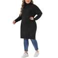 thumbnail image 4 of Vestido de suéter mini de manga larga con cuello de tortuga para mujer Agnes Orinda talla grande 4X negro, 4 of 6