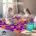 thumbnail image 4 of ODIKA 4'x6' Machine Washable Non-Slip Area Rug, Mid Modern Abstract Spiral Motif Pile High Traffic Rug with Pad, Orange, 352429, 4 of 8