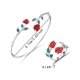 thumbnail image 3 of Rose Anillo Pulsera Conjunto de aceite de goteo Rose Abrir Anillo Pulsera Ajustable Accesorios para Mujer Chica para Regalo, 3 of 4