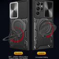 thumbnail image 4 of Sliding Window Lens Protection Case for Samsung Galaxy S24, Heavy Duty Shockproof Phone Cover with Folding Rotating Magnetic Bracket for Samsung Galax, 4 of 5