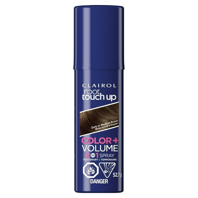 Clairol Root Touch-Up Temporary Spray 2in1: 100% gray coverage and volume boost