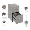 thumbnail image 3 of BBF Hustle 3 Drawer Rolling File Cabinet with Lock in Platinum Gray, 3 of 10