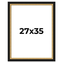 27x35 Frame Gold Real Wood Picture Frame Width 2.25 Inches | Interior Frame Depth 0.5 Inches |