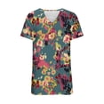 thumbnail image 5 of Fiudx Ofertas Flash Del Día Camiseta Holgada Informal de Manga Corta con Cuello En V a Cuadros para Mujer, 5 of 5