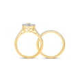 thumbnail image 6 of 10kt Yellow Gold Round Diamond Heart Bridal Wedding Ring Band Set 1/2 Cttw, 6 of 6