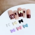 thumbnail image 3 of CNKOO 50Pcs Manicure Decor Three-dimensional Non-Fading Anti-drop Flat Base DIY Resin Bow Fingernail Manicure Decoration Manicure Store Supply, 3 of 10
