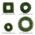 thumbnail image 6 of Pure Garden 16.5-Inch Indoor/Outdoor Artificial Greenery Boxwood Wreath for Frontdoor, Summer/Spring Decor, Green, 6 of 7