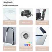 67 Luxury Whirlpool Bathtub with Panoramic Glass Window | 7 Hydro-Massage Jets, Waterfall Faucet & LED Chromatherapy | 1HP 750W Motor, Acrylic Spa Jetted Tub (110V) –Middle Drain