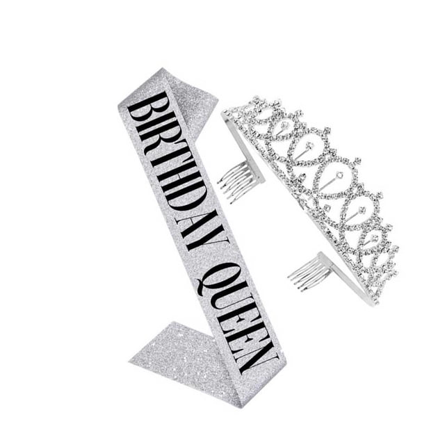 Jumpingount Tocados de cristal con diamantes de imitación, decoración de aniversario de cumpleaños, faja de satén portátil, suministros para Ropa, zapatos y accesorios Miscelánea Tipo 2
