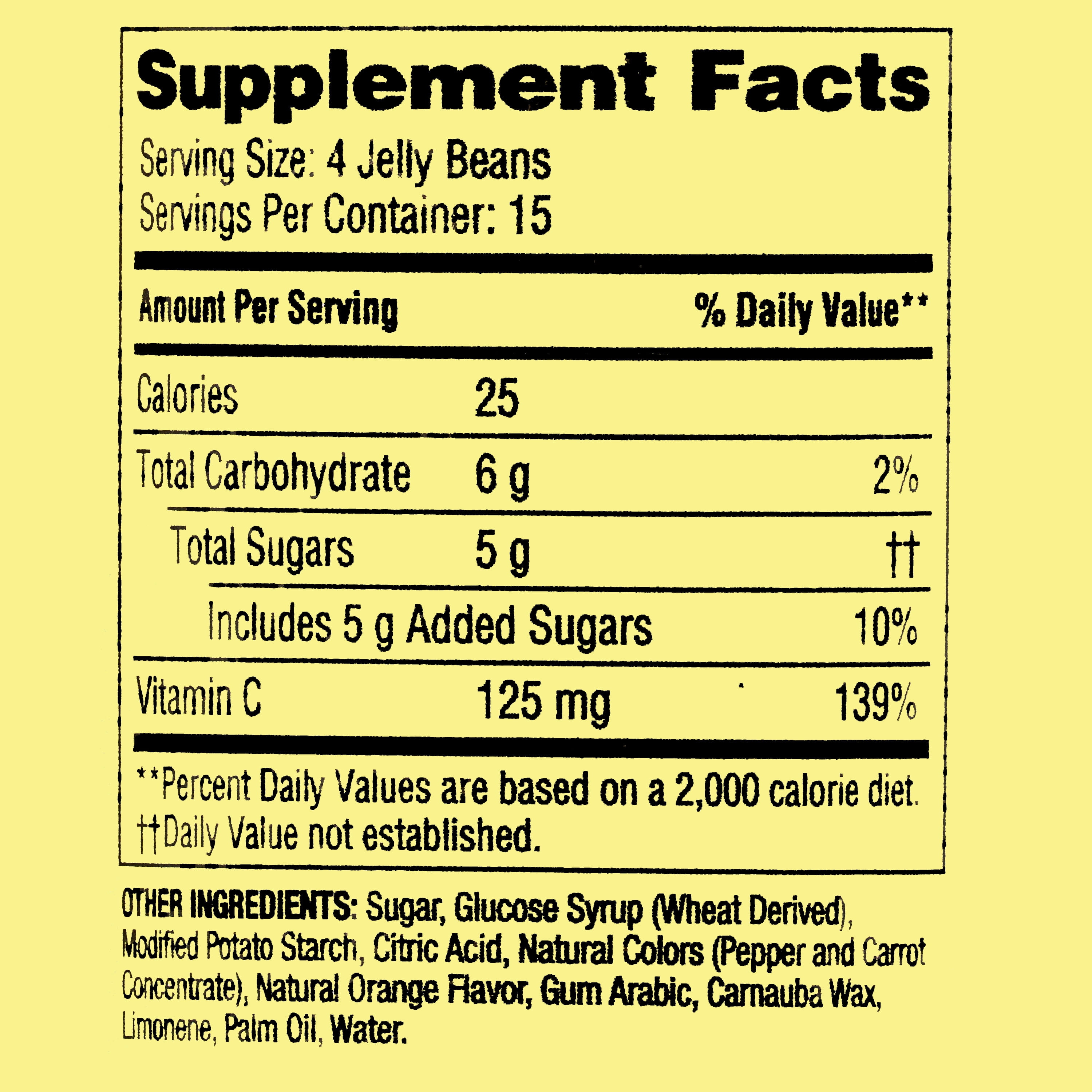 Spring Valley Vitamin C Jelly Beans, 60ct, 125mg, Vegetarian Jelly Beans