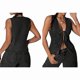 thumbnail image 3 of Chaleco Vaquero Sin Mangas con Escote en V Profundo y Lazo Frontal para Mujer Gris Negro XL, 3 of 7