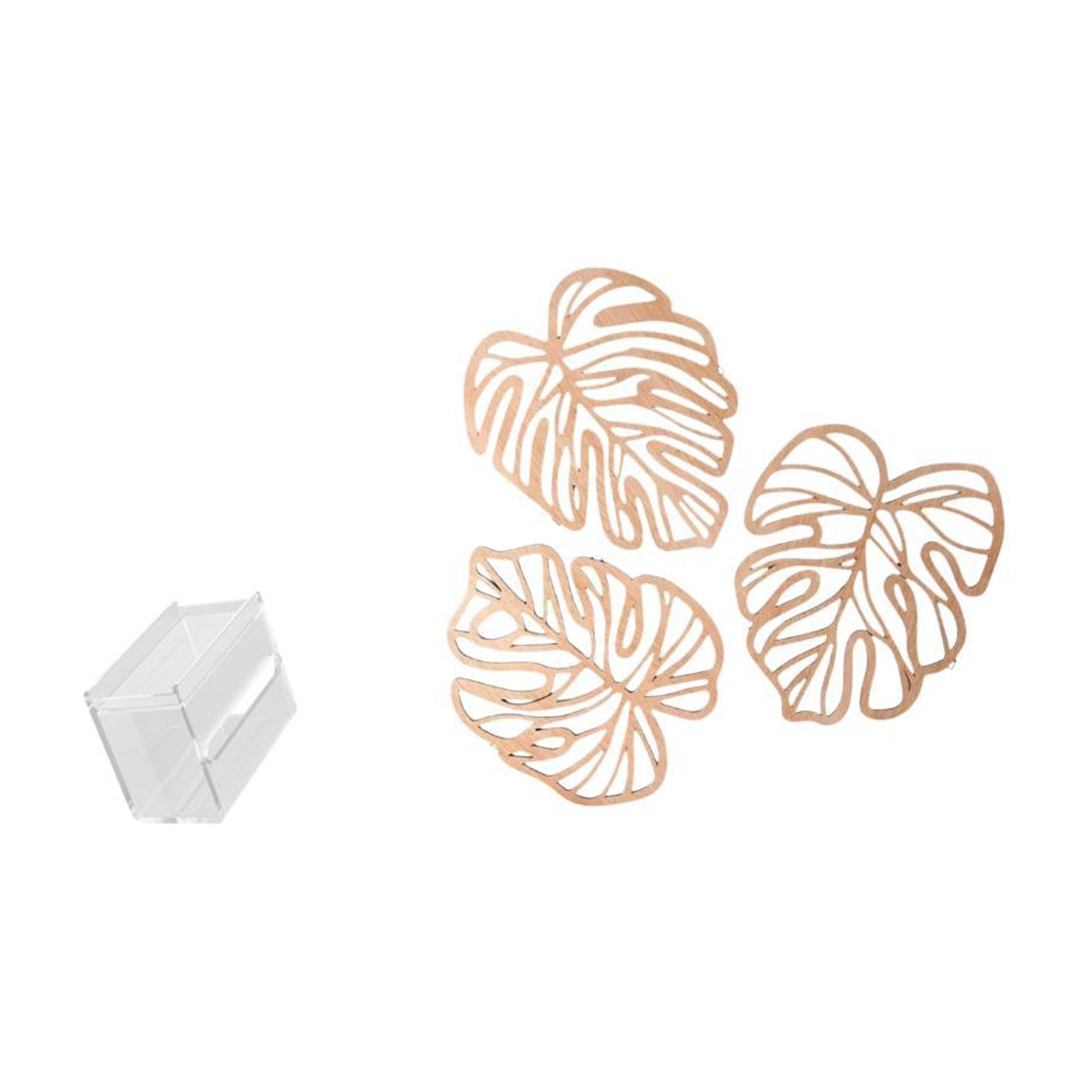 Fiocias Tissue Case Wall Mounted Toilet Paper Storage Box Acrylic Toilet Tissue Towel Holder Palm Leaves Wood Wall Decor for Bedrooms Kitchens Bathrooms