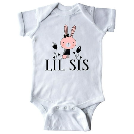 

Inktastic Little Sister Girl Bunny Lil Sis Gift Baby Girl Bodysuit