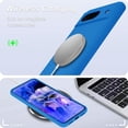 thumbnail image 4 of KOMI for Google Pixel 8a Case, Silicone Phone Case with 1 Screen Protector, Soft Anti-Scratch Microfiber Lining, Full Body Shockproof Slim Cover Support Wireless Charging, Blue, 4 of 5