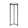 thumbnail image 5 of Kate and Laurel Aguilar Modern Round Drink Table, 9 x 9 x 23, White and Bronze, Genuine Marble Accent Table for Small Spaces and for Use as Small Plant Stand, 5 of 9
