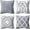 Grey and White, variant on Set of 4 Pillow Covers 18x18 Inches Black and White Boho Throw Pillow Covers Modern Geometric Pattern Decorative Cushion Pillowcases for Home Decor Couch Bedroom Sofa Chair Car…