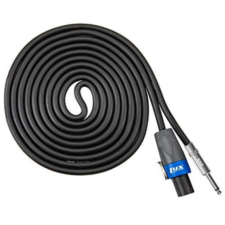 Speakon 14 Gauge Speaker Cable LyxPro ¼” to Speakon Professional Speaker Cable 12 Gauge AWG Speaker Cord - 15 Feet Black - ¼ inch to Speakon Pro Audio Cord Wire TS to TS 6.3mm Phono Male ()