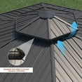 thumbnail image 6 of Mondawe 15x15 Ft Hexagon Hardtop Gazebo, Double Roof Aluminum Pavilion with Mosquito Netting, 6 of 11