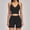 Black, variant on PISONIC 2 Piece Workout Sets for Women Cross Back V Neck Tank Top Matching High Waist Biker Shorts Gym Sets