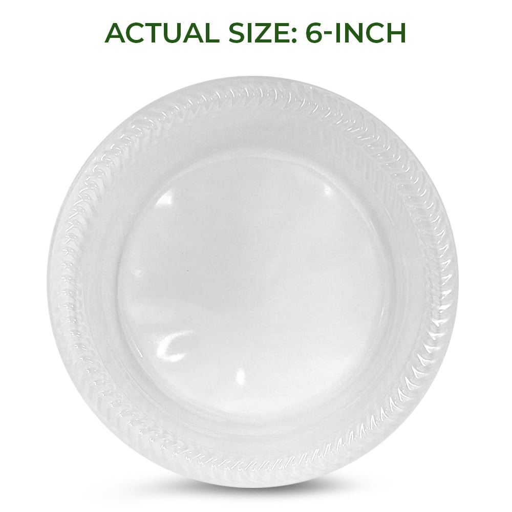 Betta 6-Inch Disposable Plastic Dessert Plates, Clear, 480 Count, Bulk Case, Microwave Safe (12 Pack Per Box x40)