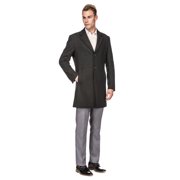 Men's Tailored Wool Blend Notch Collar Wool Blend Walker Car Coat Jacket
