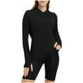 thumbnail image 4 of ZJXFGS Long Sleeve Athletic Shirts for Women Sunshirts for Women Women'S Autumn Running Tops Dry Fit Long Sleeve Shirts for Women Black L, 4 of 6