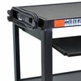 thumbnail image 3 of Luxor Adjtable Steel A/V Cart - Cabinet, Pullout-Color:Black, 3 of 6