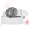thumbnail image 2 of Women Belt with Flower Shape Buckle Vintage Design Comfortable for Daily Wear White 110cm, 2 of 4