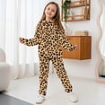 thumbnail image 3 of Uorisanigo Kids 2-piece Pullover Hooded Sweatshirt and Athletic Jogger Sweatpants Set Fall Outfits Casual Clothes Oversized Girls Boys Cheetah Leopard Print Sweatsuit Set, 3 of 7