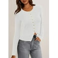 thumbnail image 3 of PRETTYGARDEN Womens Fall Cardigan Sweaters Lightweight Long Sleeve Button up Ribbed Knit Tops Winter Fashion Clothes, 3 of 10