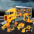 thumbnail image 2 of 2 in 1 Big Truck Toy 6pcs Mini Alloy Diecast Car Model 1:64 Scale Toys Car Carrier Truck Engineering Car Toys For Child Baby Boys 3-6 years, 2 of 7