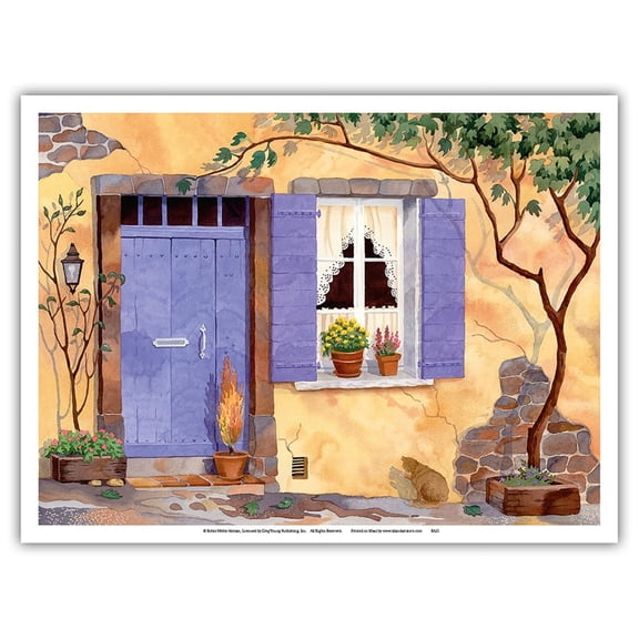 Magic of Provence - France - From an Original Watercolor Painting by Robin Wethe Altman - Master Art Print (Unframed) 9in x 12in